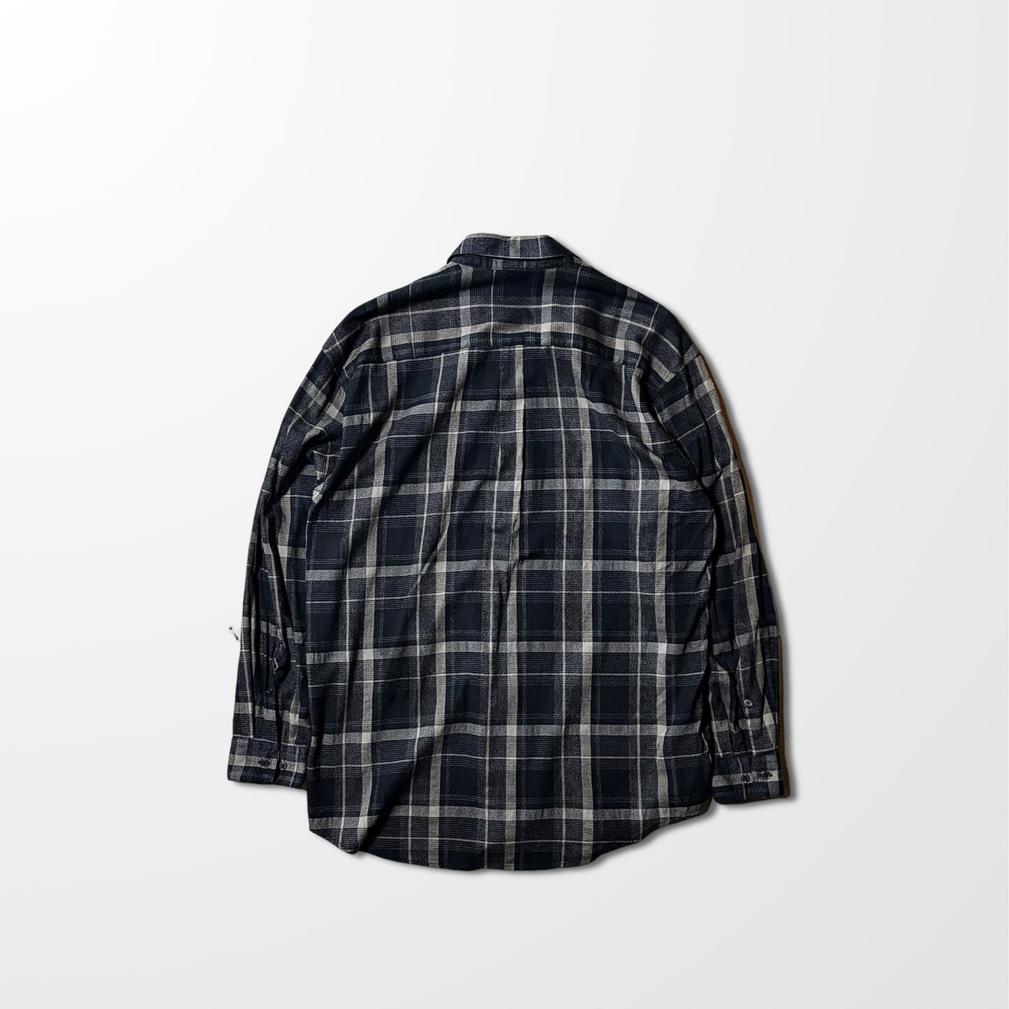 Perry Ellis Cotton Rayon Black Check Shirt – L