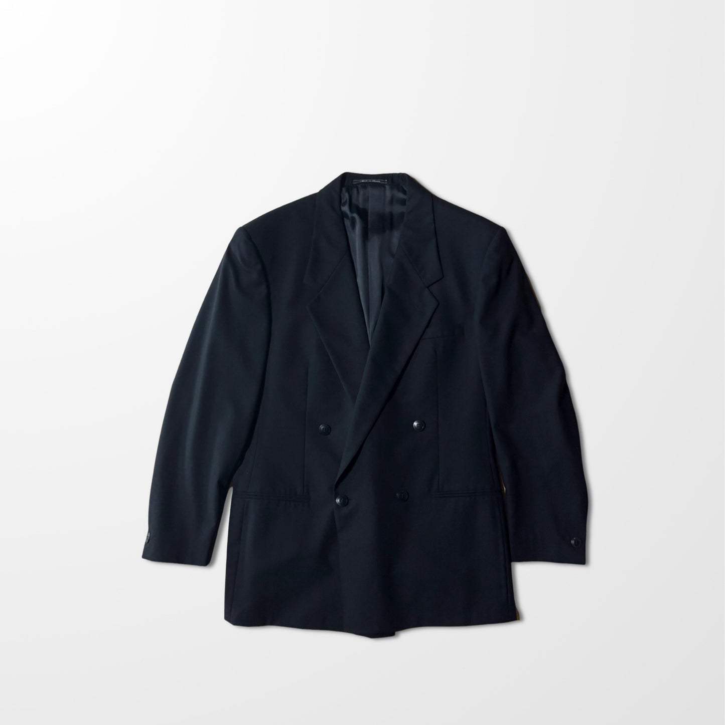 Versace Istante Wool Double-Breasted Black Jacket – Made in Spain