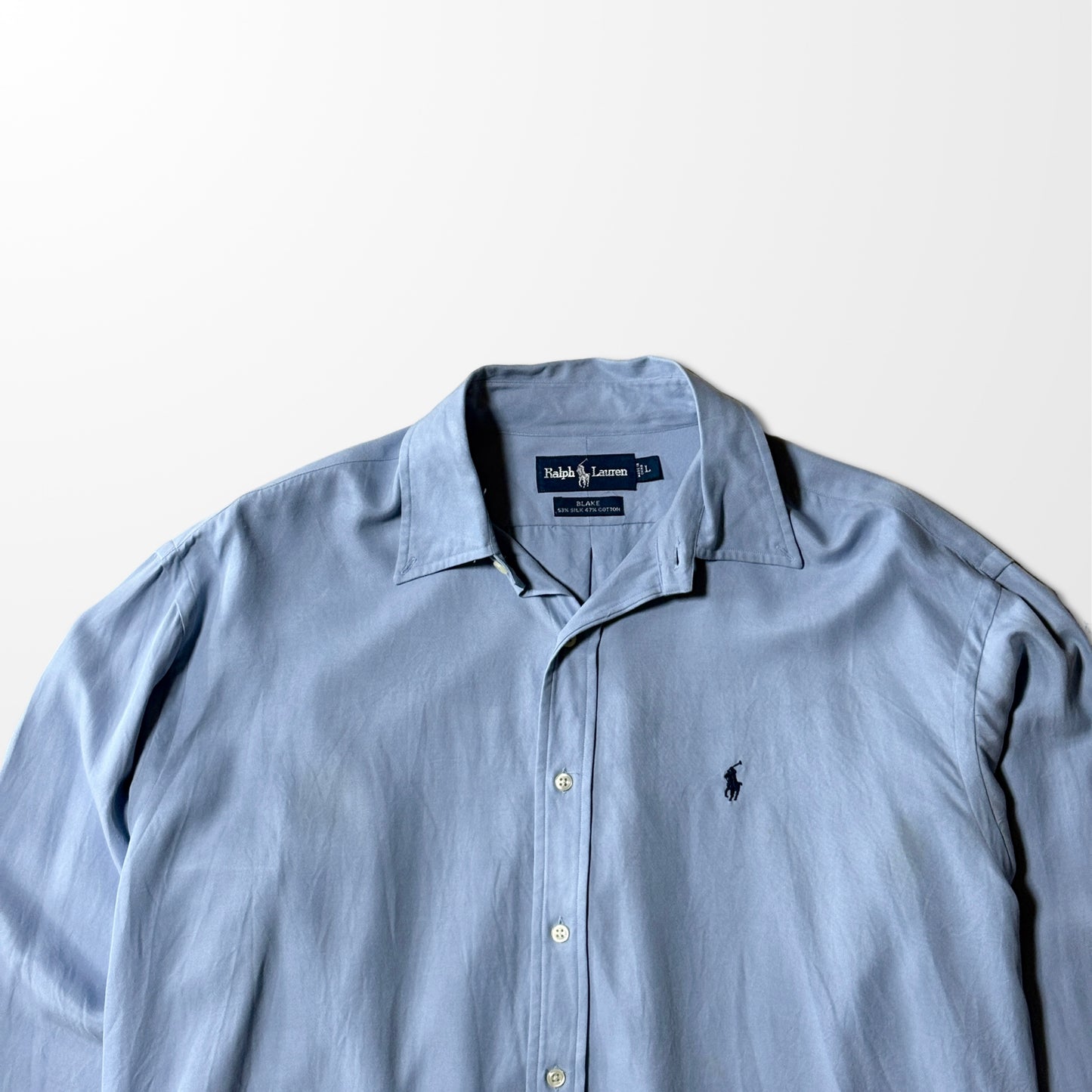 Ralph Lauren Silk Cotton Blend Blue Shirt – L