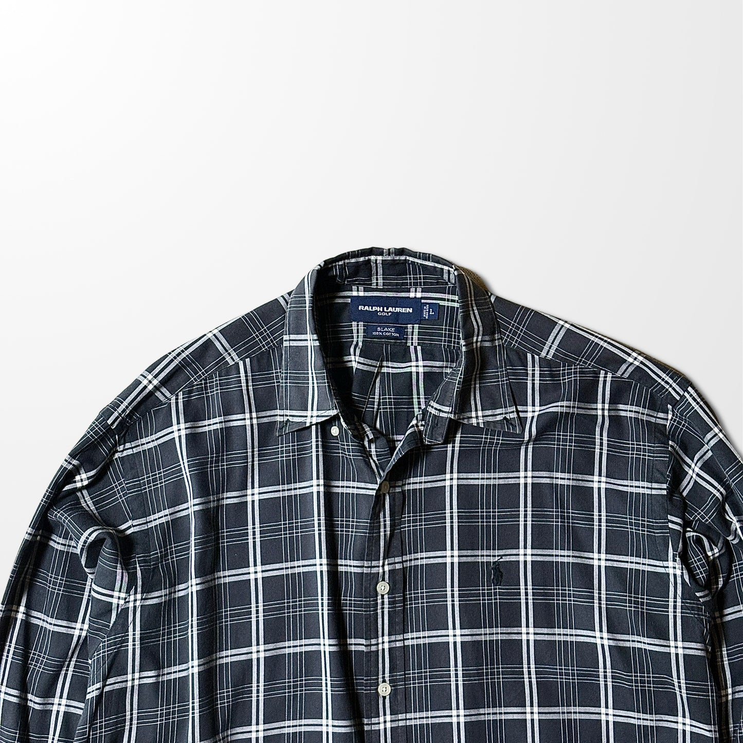 Ralph Lauren Golf Cotton Black Check Shirt – L