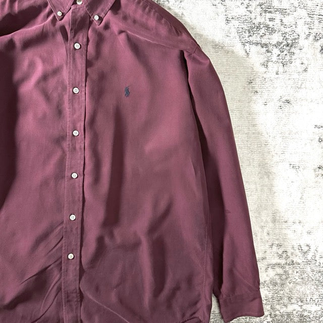 Ralph Lauren Burgundy Silk Blend Shirt – M