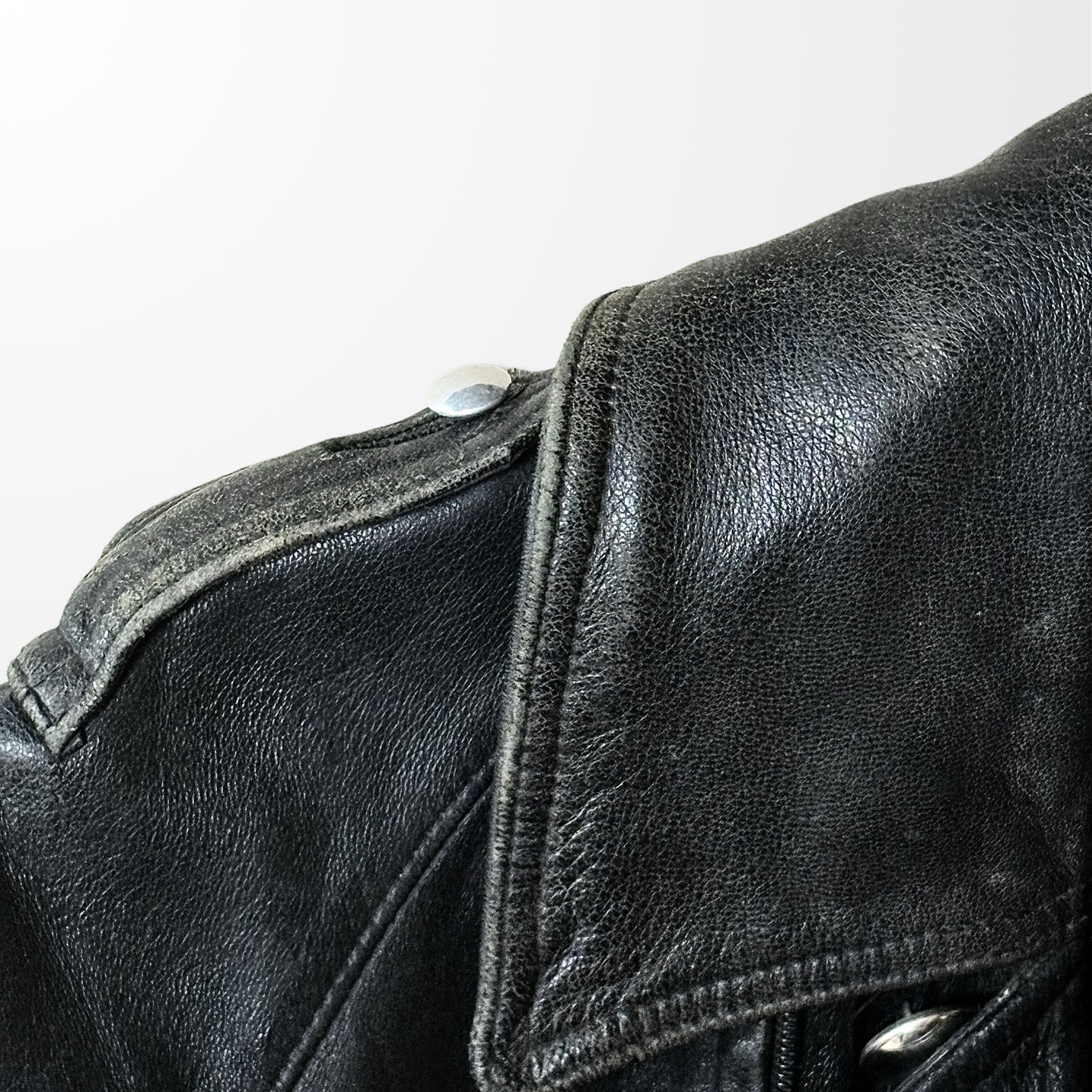 French Military Vintage Motorcycle Leather Coat – 96M - 80ｓ