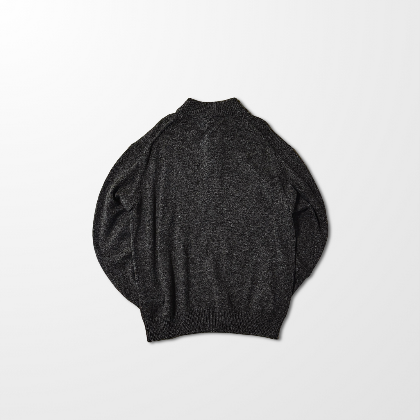 Henley Knit Sweater  Enzo Mantovani 100% Wool  – Charcoal – L