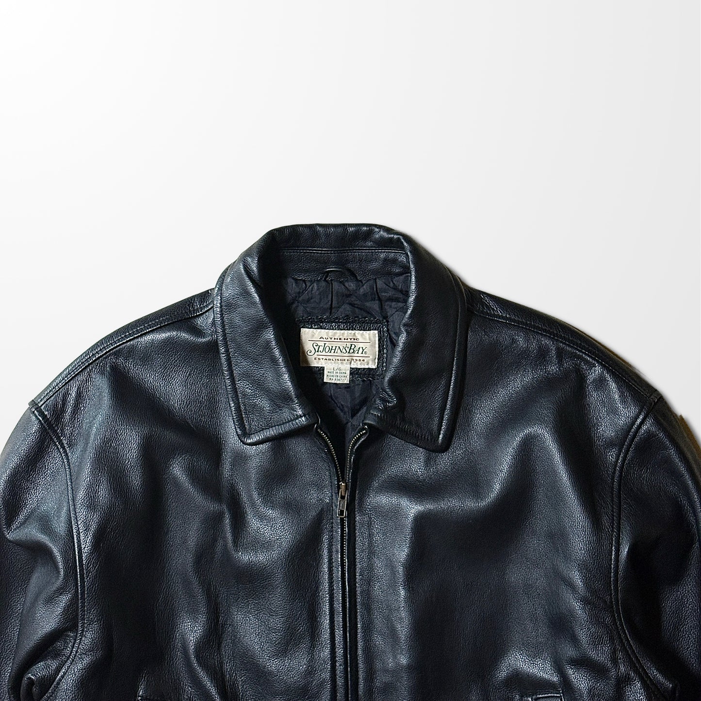 St. John’s Bay Genuine Leather Black Jacket – L