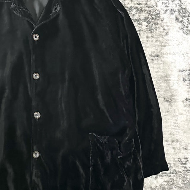 Black Rayon Velvet Shirt Jacket Relaxed Fit – M - CP SHADES