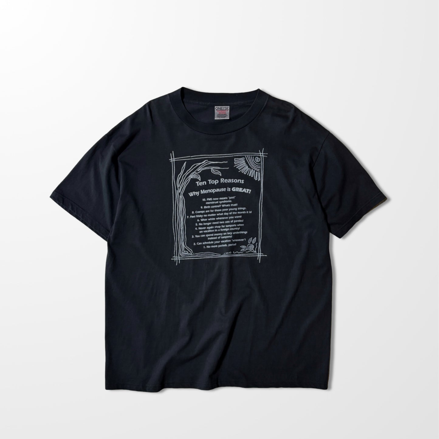 Top 10 Reasons Menopause Tee / Sarcastic Vintage Black T-shirt