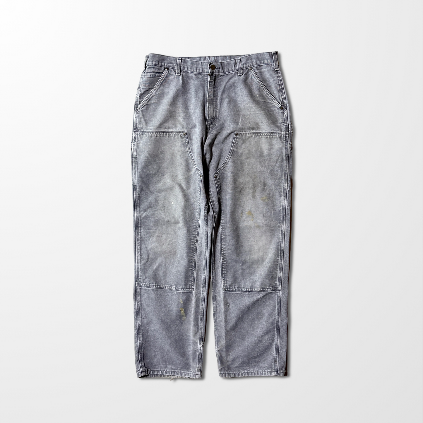 Carhartt Gray Double Knee Work Pants – W36　Cotton USA Made