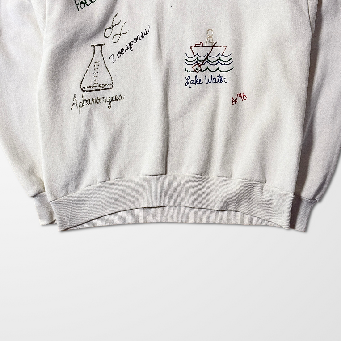 Jerzees Embroidered Art Sweatshirt – White – XL