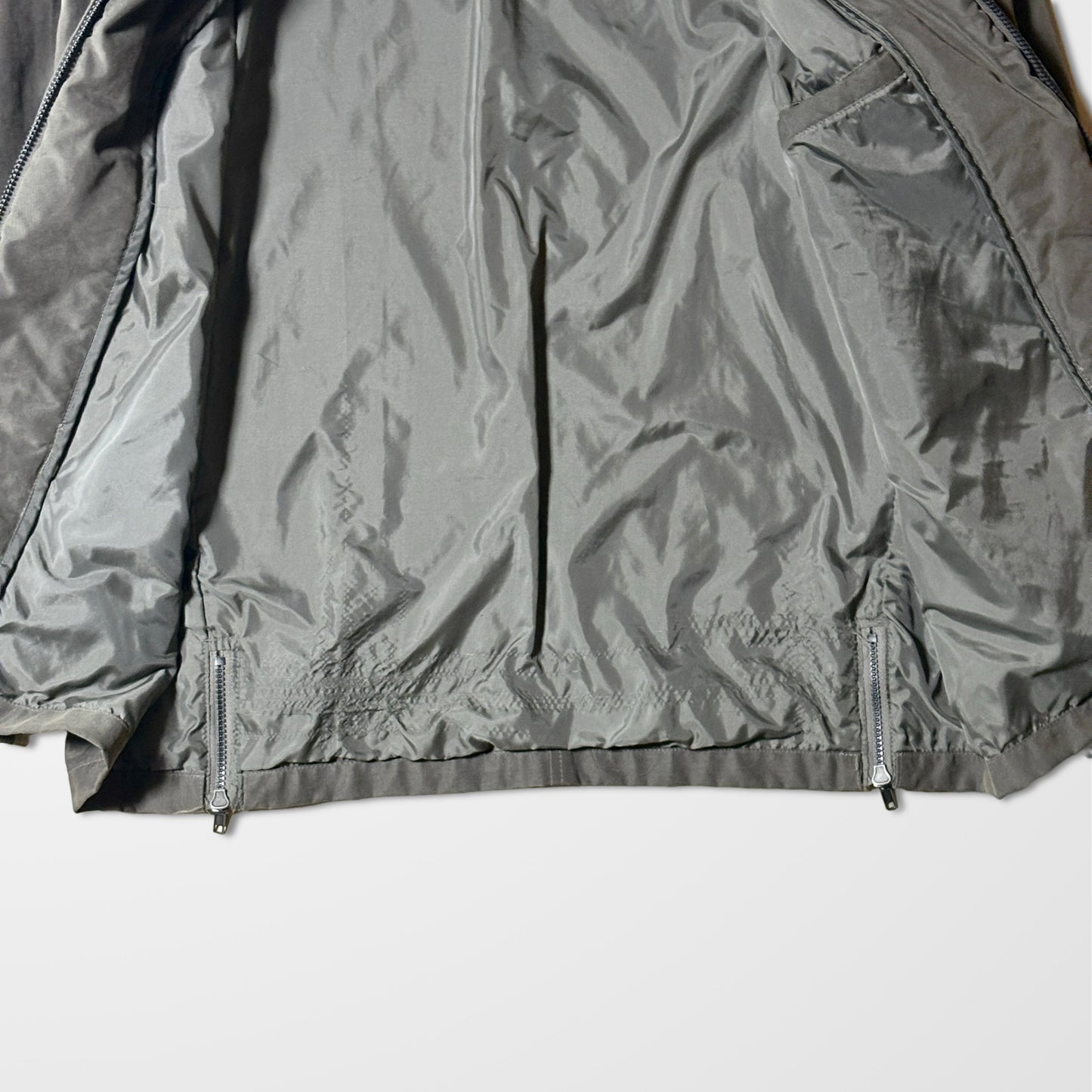 Leather Collar Blouson – L / Olive　Perry Ellis