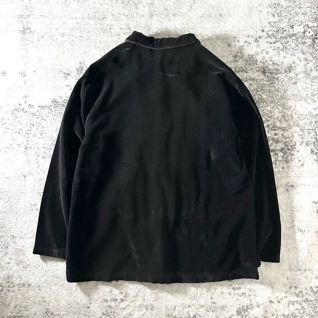 CP SHADES Black Cotton Velvet Shirt Jacket Relaxed Fit – M