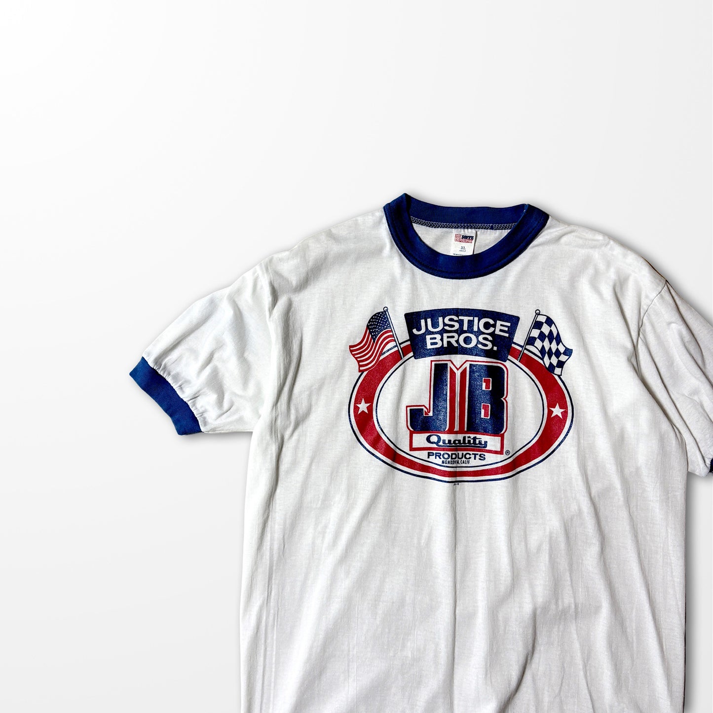 vintage ringer T-shirt "JUSTICE BROS."