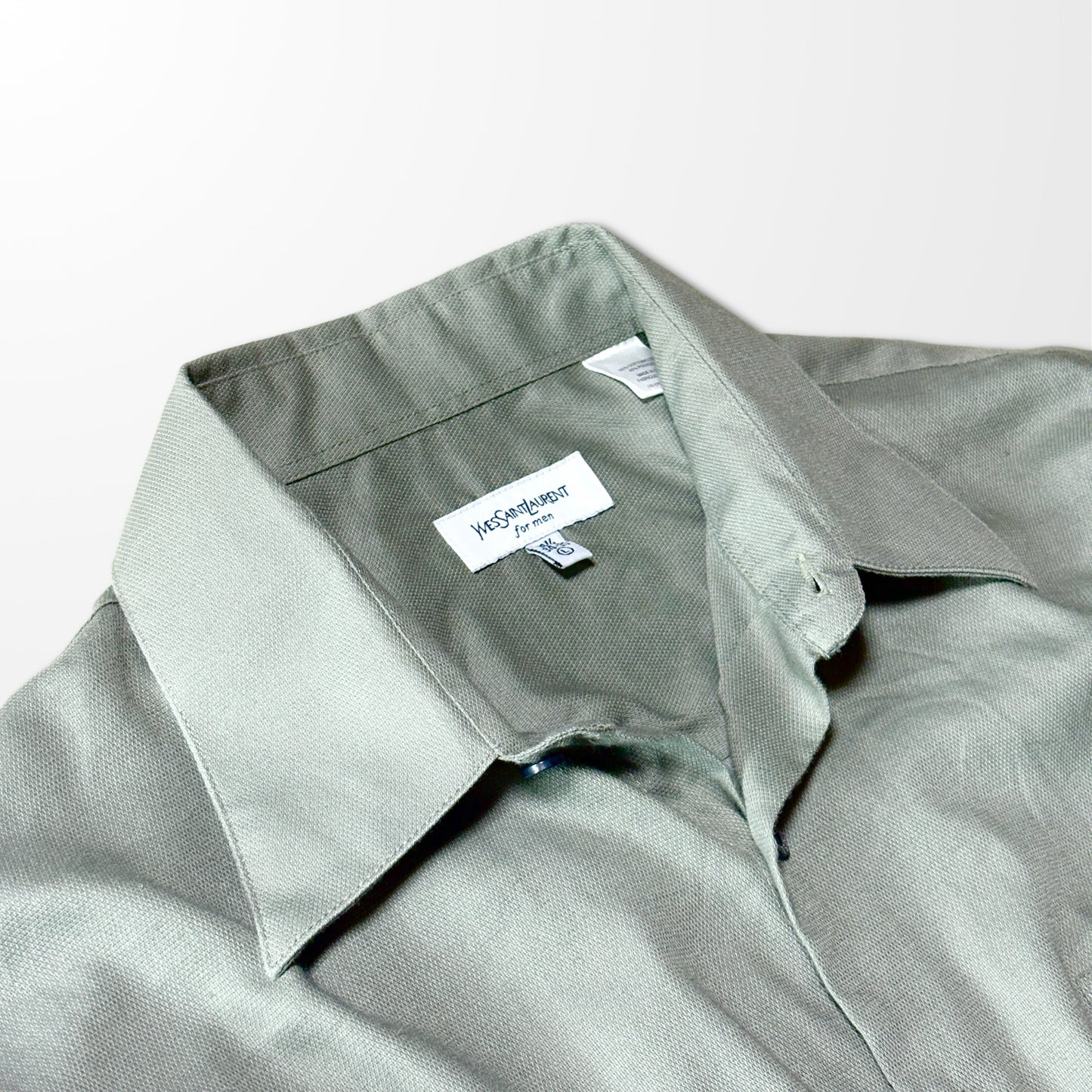 Yves Saint Laurent Cotton Blend Sage Green Shirt – L