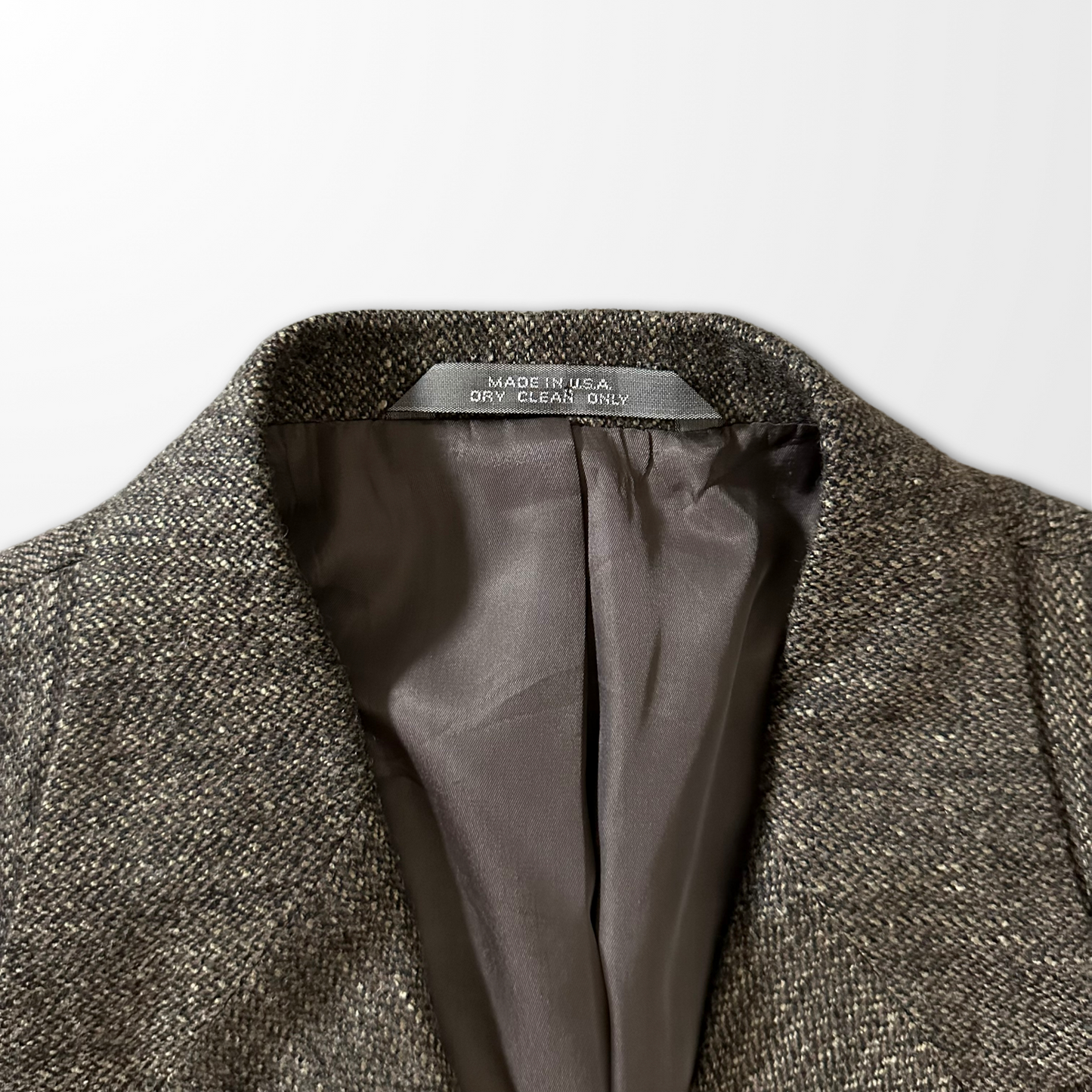 Tweed Jacket – Brown – Size XL Made in U.S.A. Wool Blend