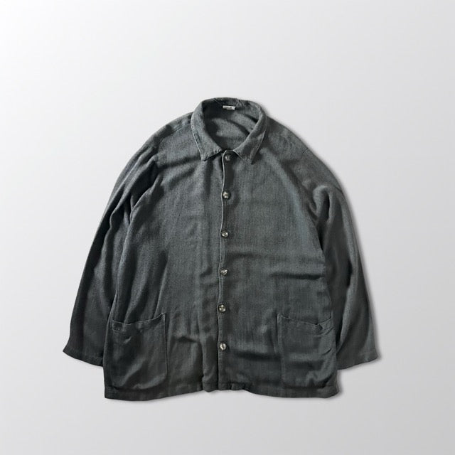 Rayon Herringbone Shirt Jacket Charcoal – L - CP SHADES