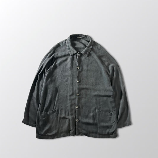 Rayon Herringbone Shirt Jacket Charcoal – L - CP SHADES