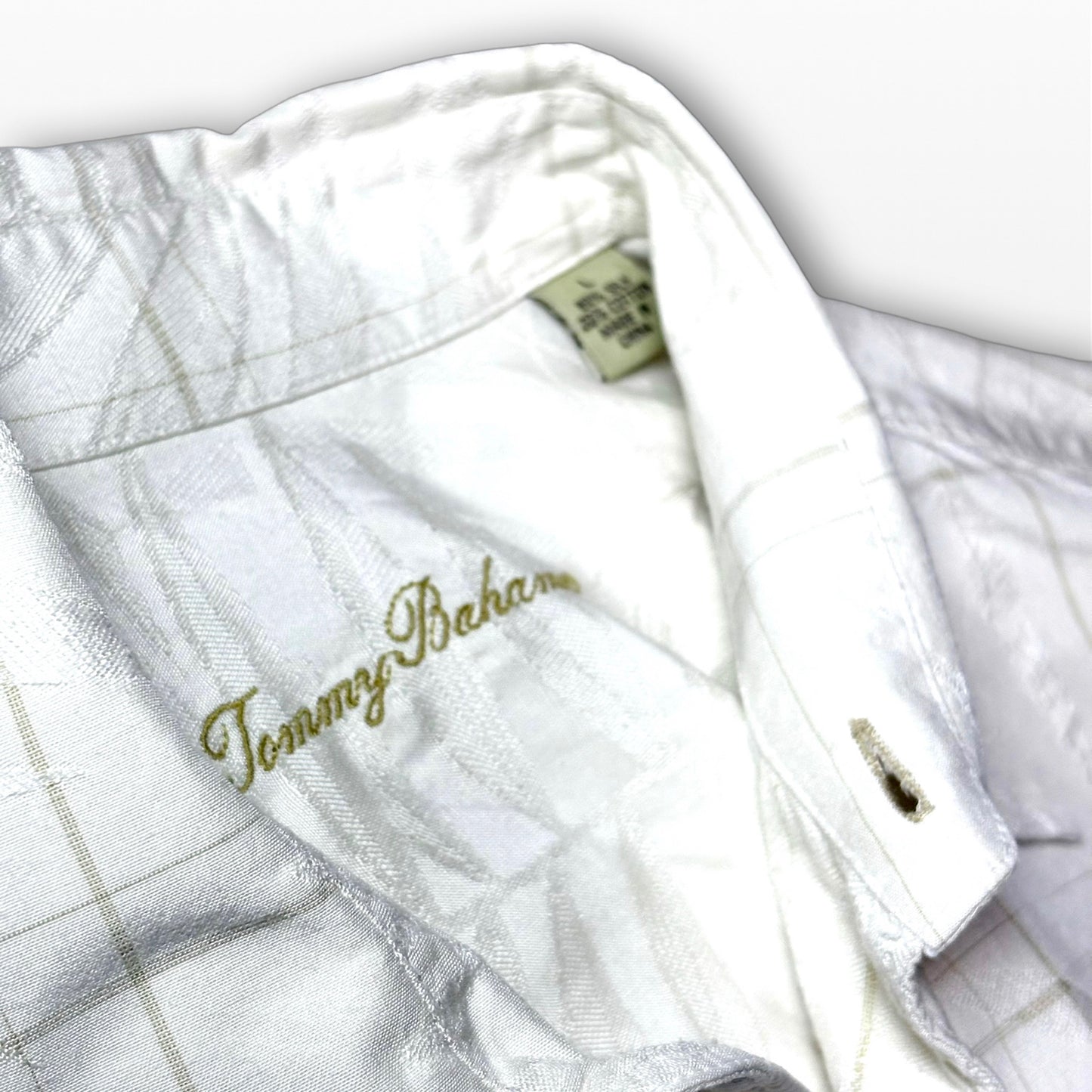 Silk Check Shirt Ivory L – Modern Relaxed Vintage