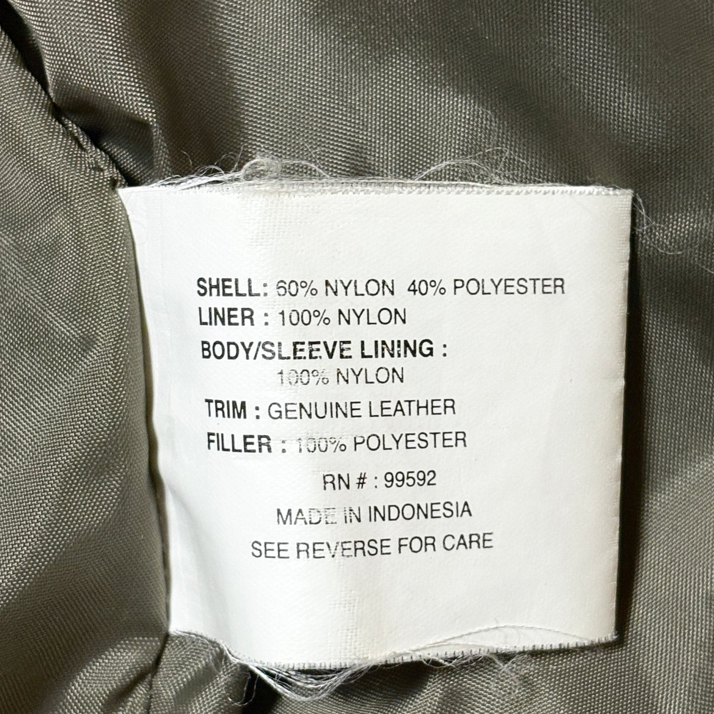 Leather Collar Blouson – L / Olive　Perry Ellis