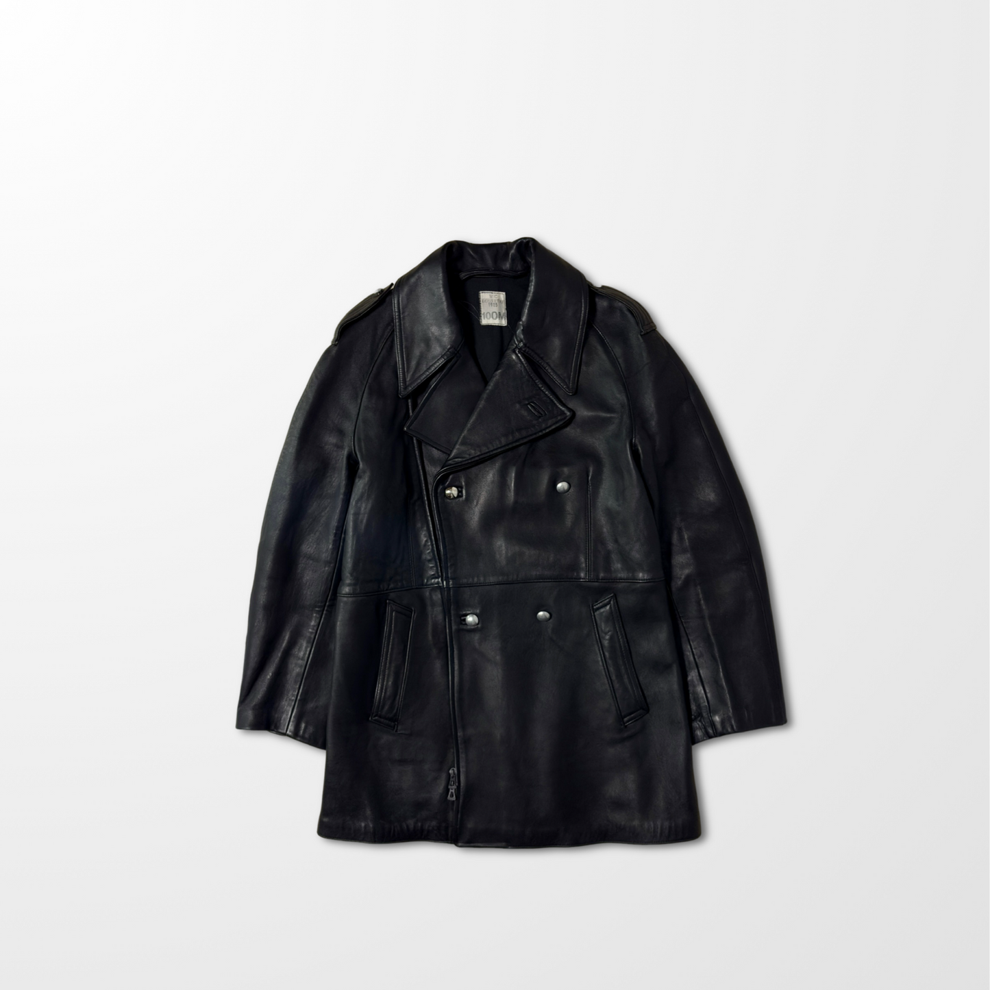 French Military Motorcycle Leather Coat – 1985 / 100M