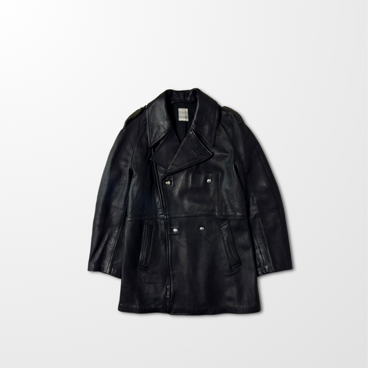 French Military Motorcycle Leather Coat – 1985 / 100M