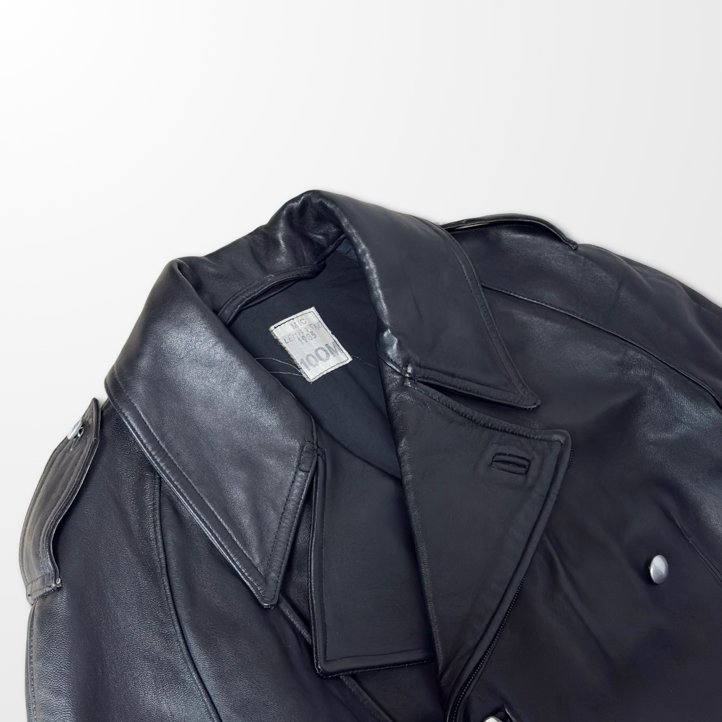 French Military Motorcycle Leather Coat – 1985 / 100M