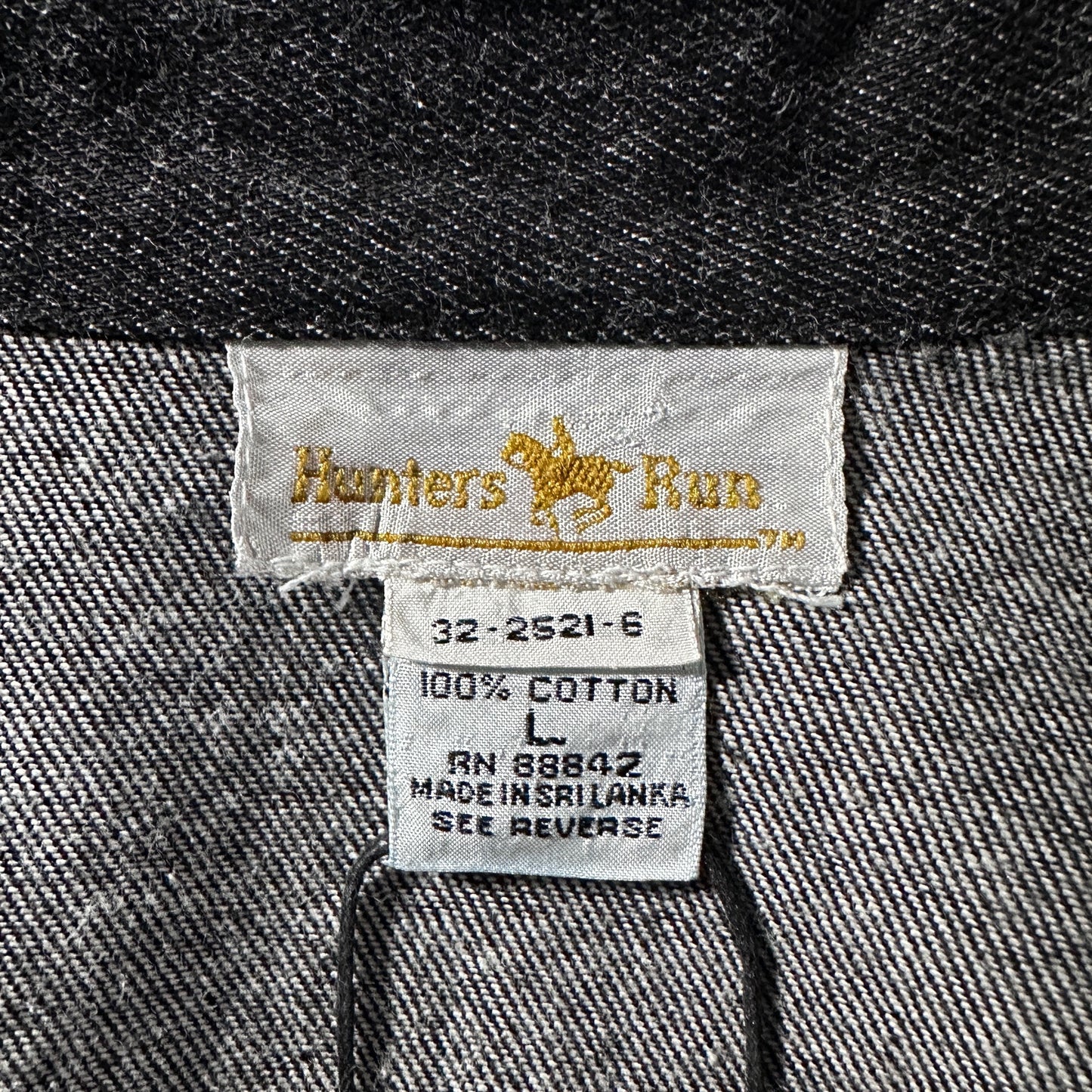 Cotton Twill Black Tailored Jacket Relaxed Fit – L