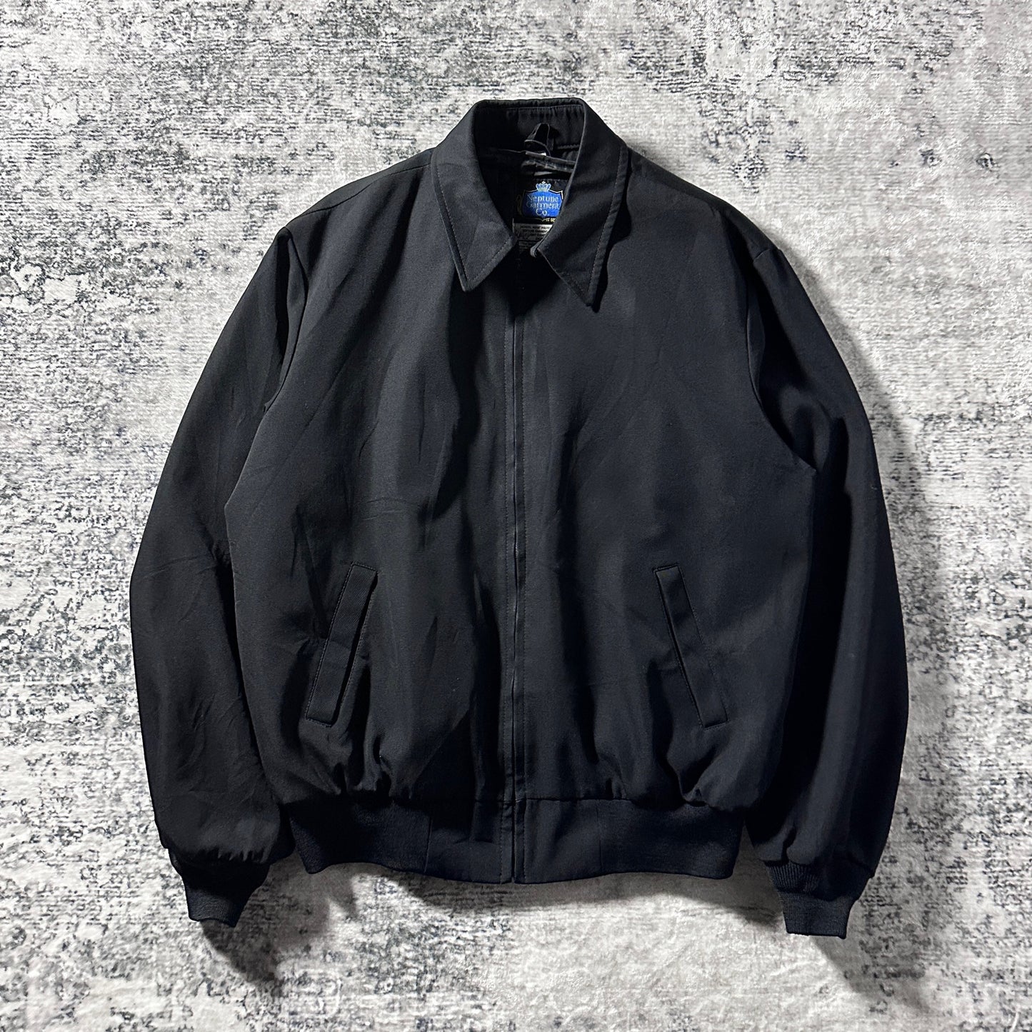 Polyester Wool Black Zip Jacket – 48