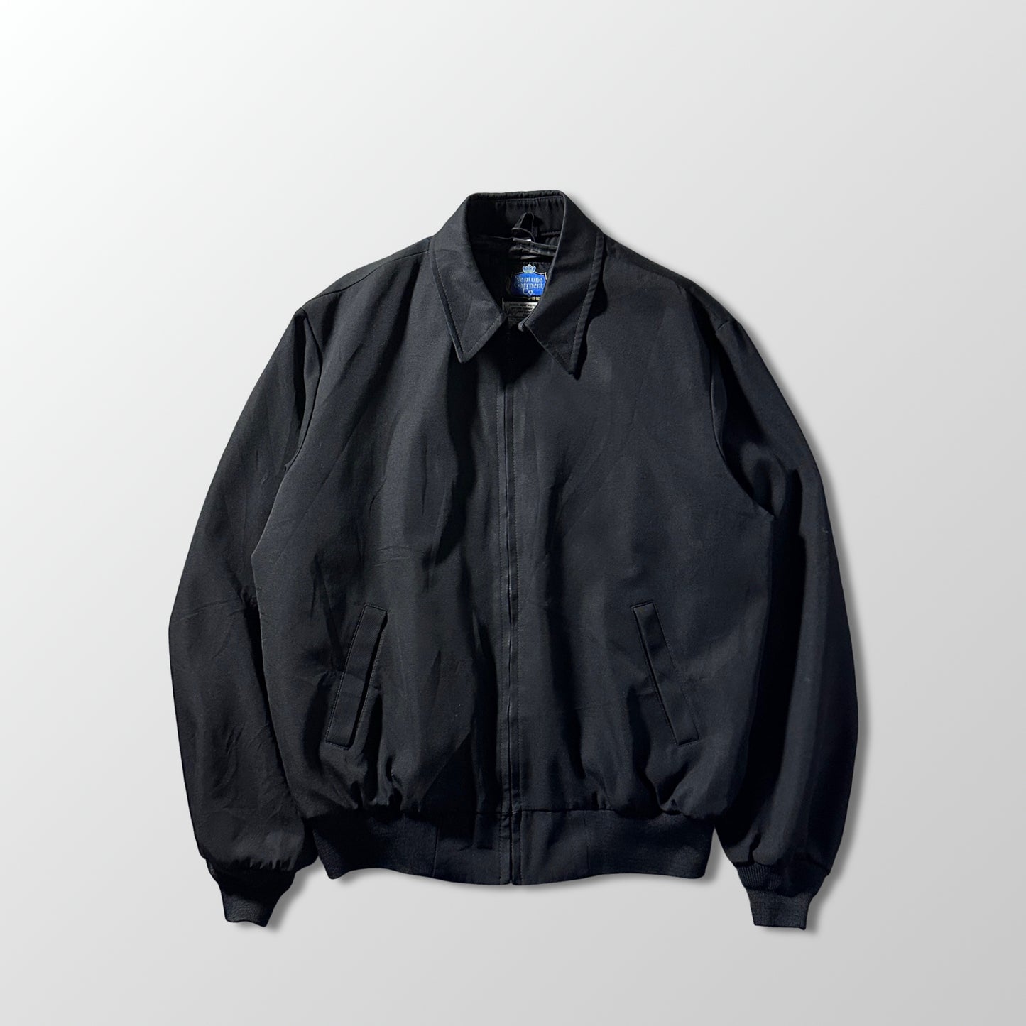 Polyester Wool Black Zip Jacket – 48