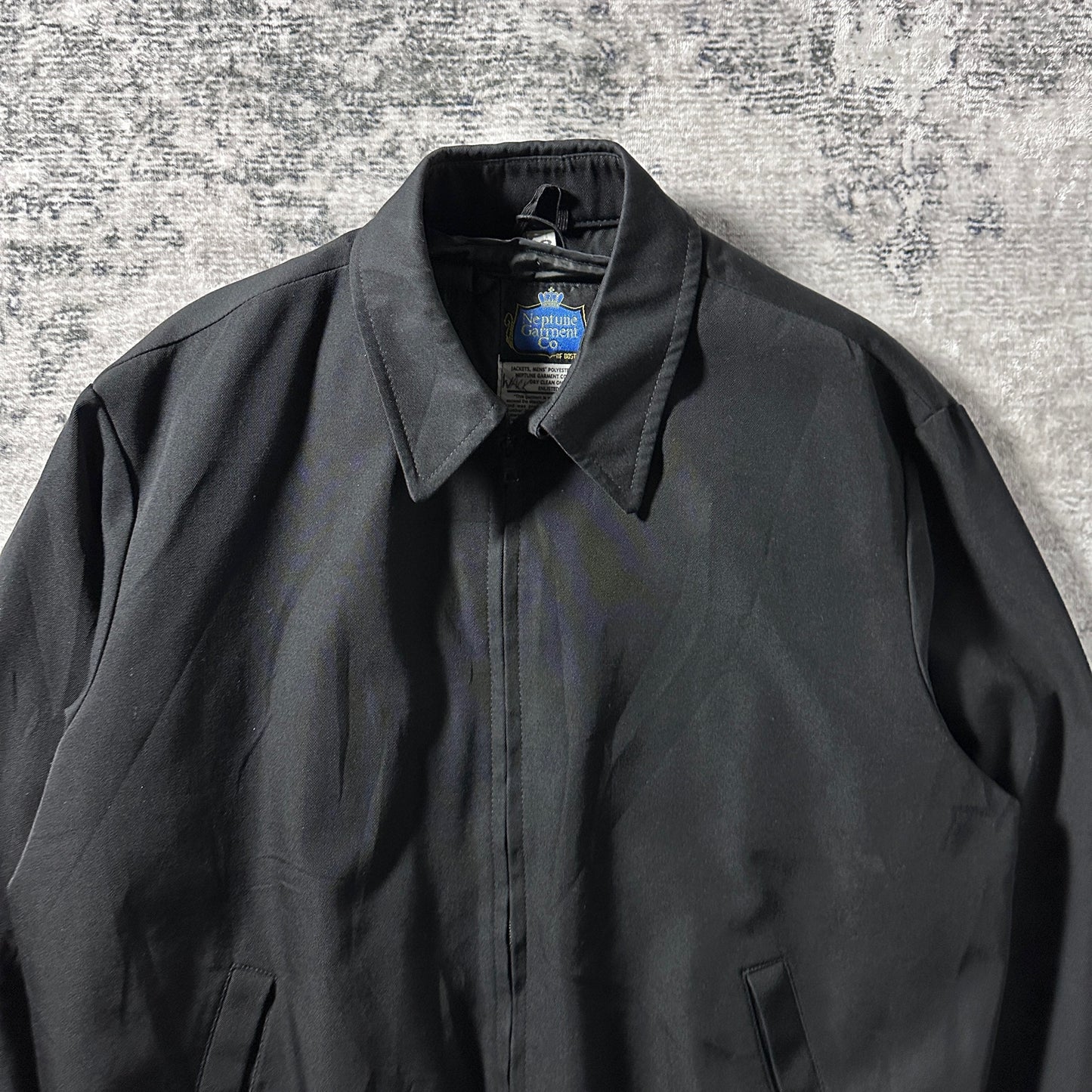 Polyester Wool Black Zip Jacket – 48