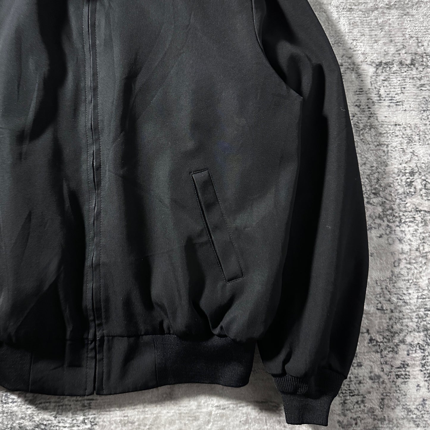 Polyester Wool Black Zip Jacket – 48