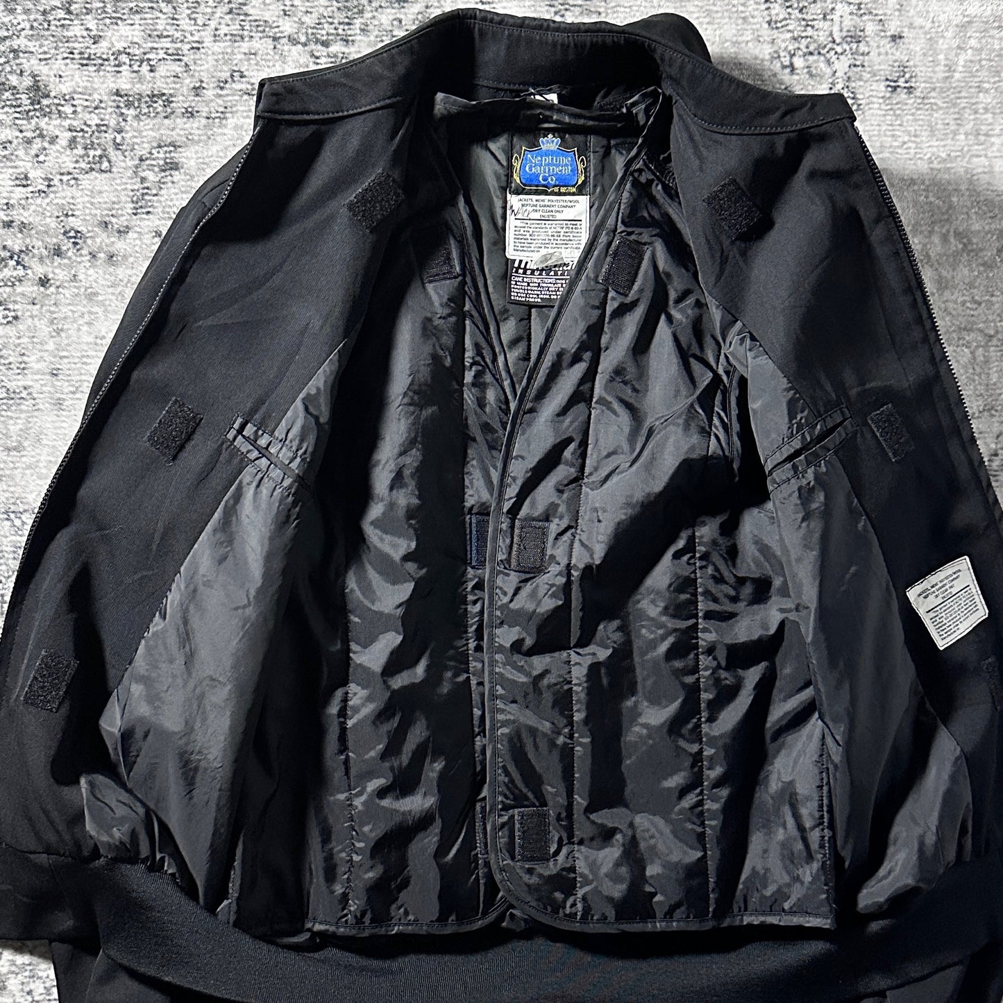 Polyester Wool Black Zip Jacket – 48
