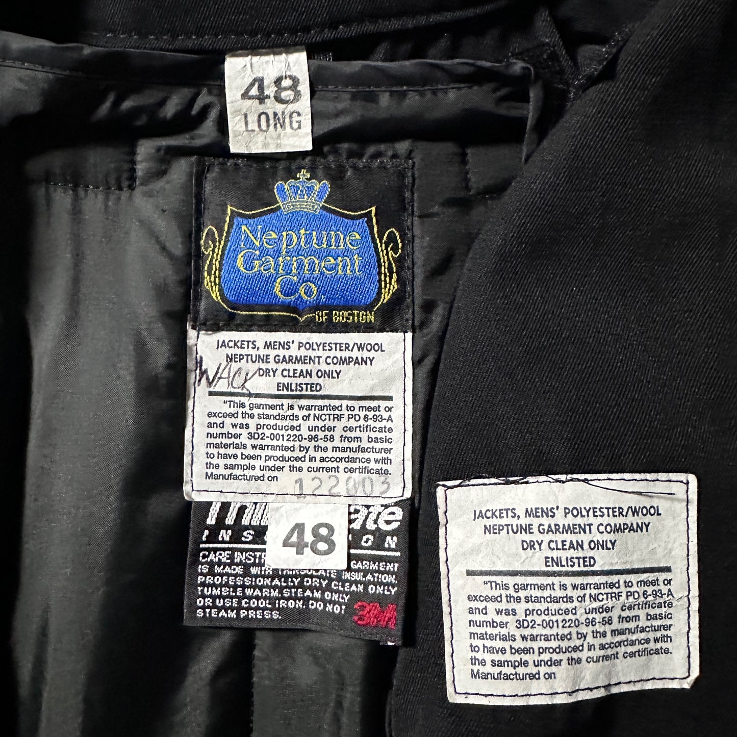 Polyester Wool Black Zip Jacket – 48
