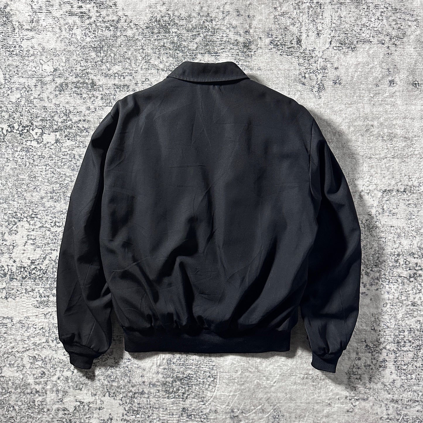 Polyester Wool Black Zip Jacket – 48