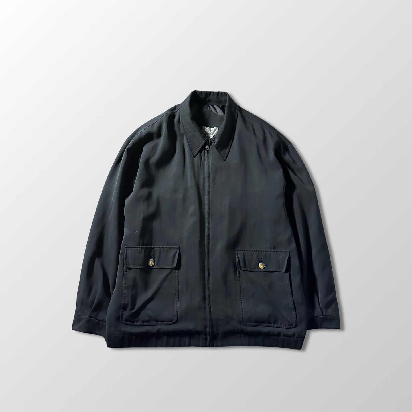 Silk Harrington Zip Jacket – XL Black