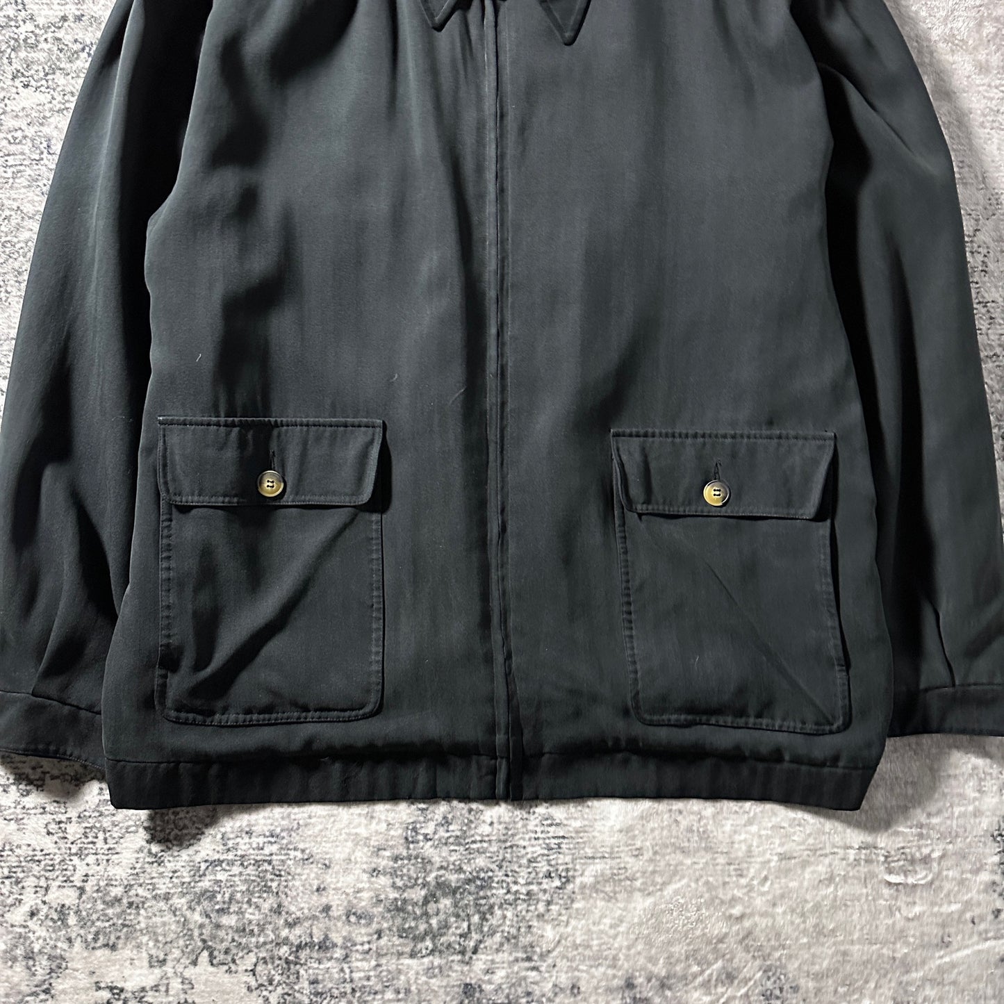 Silk Harrington Zip Jacket – XL Black