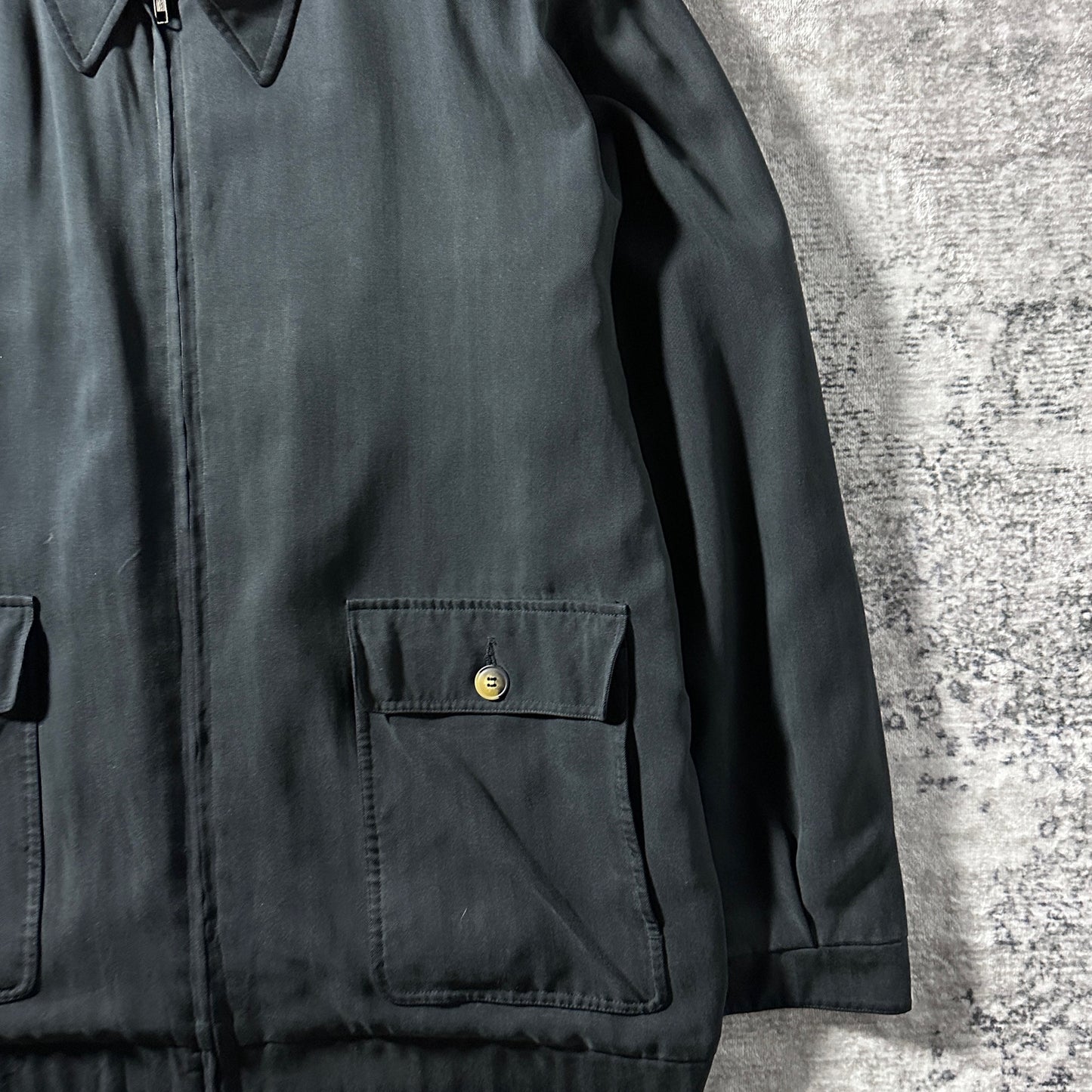 Silk Harrington Zip Jacket – XL Black