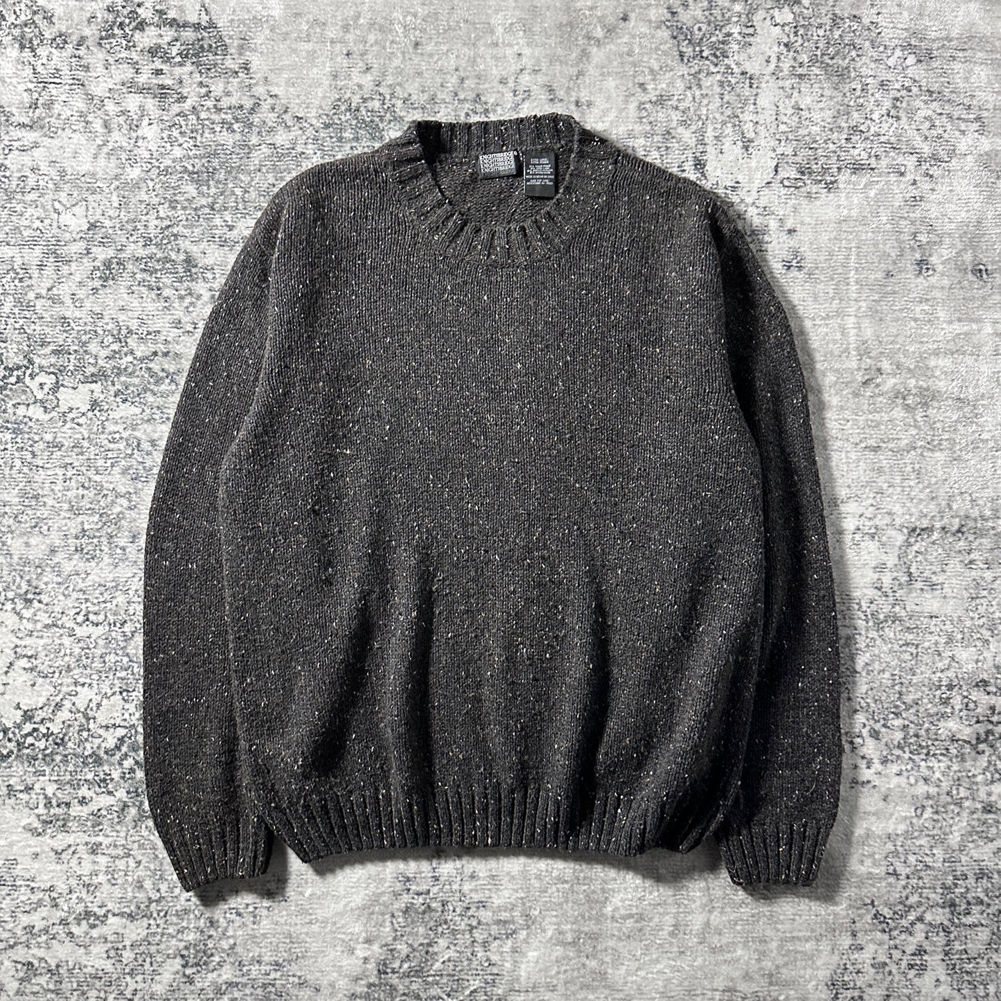 Wool Ramie Nep Knit Sweater – Charcoal Gray XL
