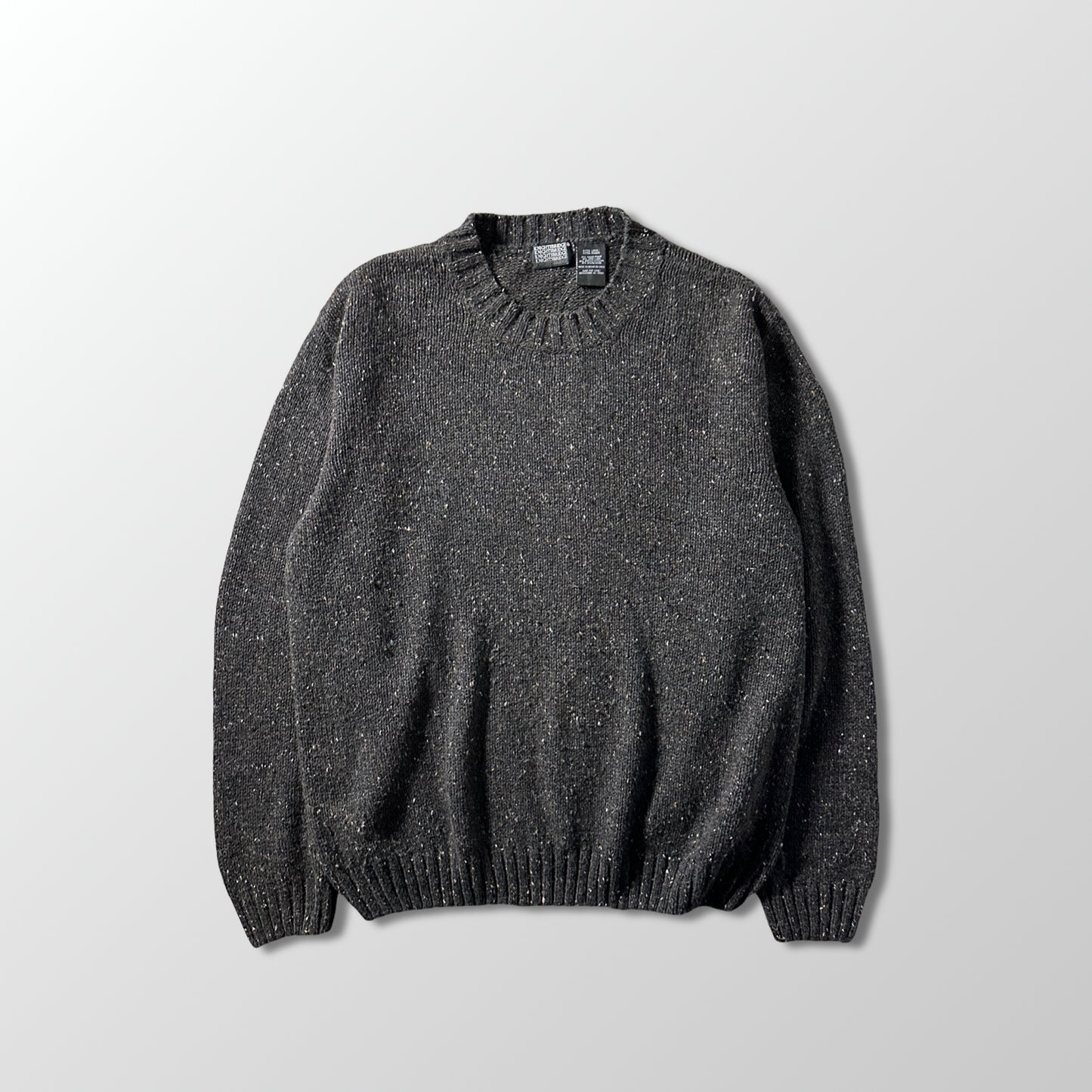 Wool Ramie Nep Knit Sweater – Charcoal Gray XL