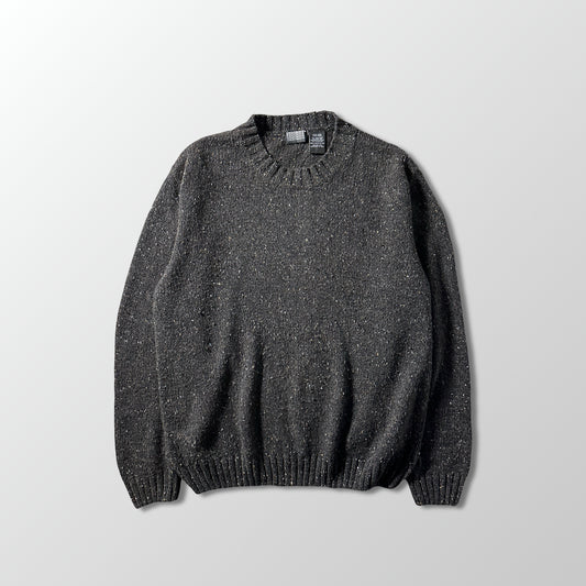 Wool Ramie Nep Knit Sweater – Charcoal Gray XL