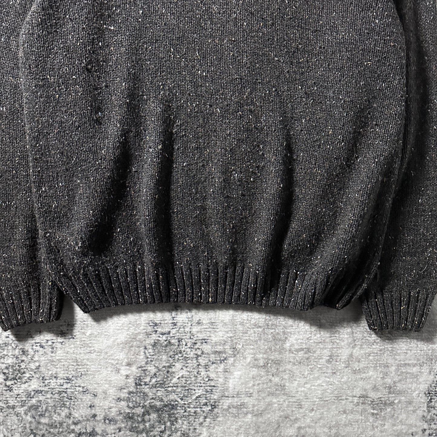 Wool Ramie Nep Knit Sweater – Charcoal Gray XL