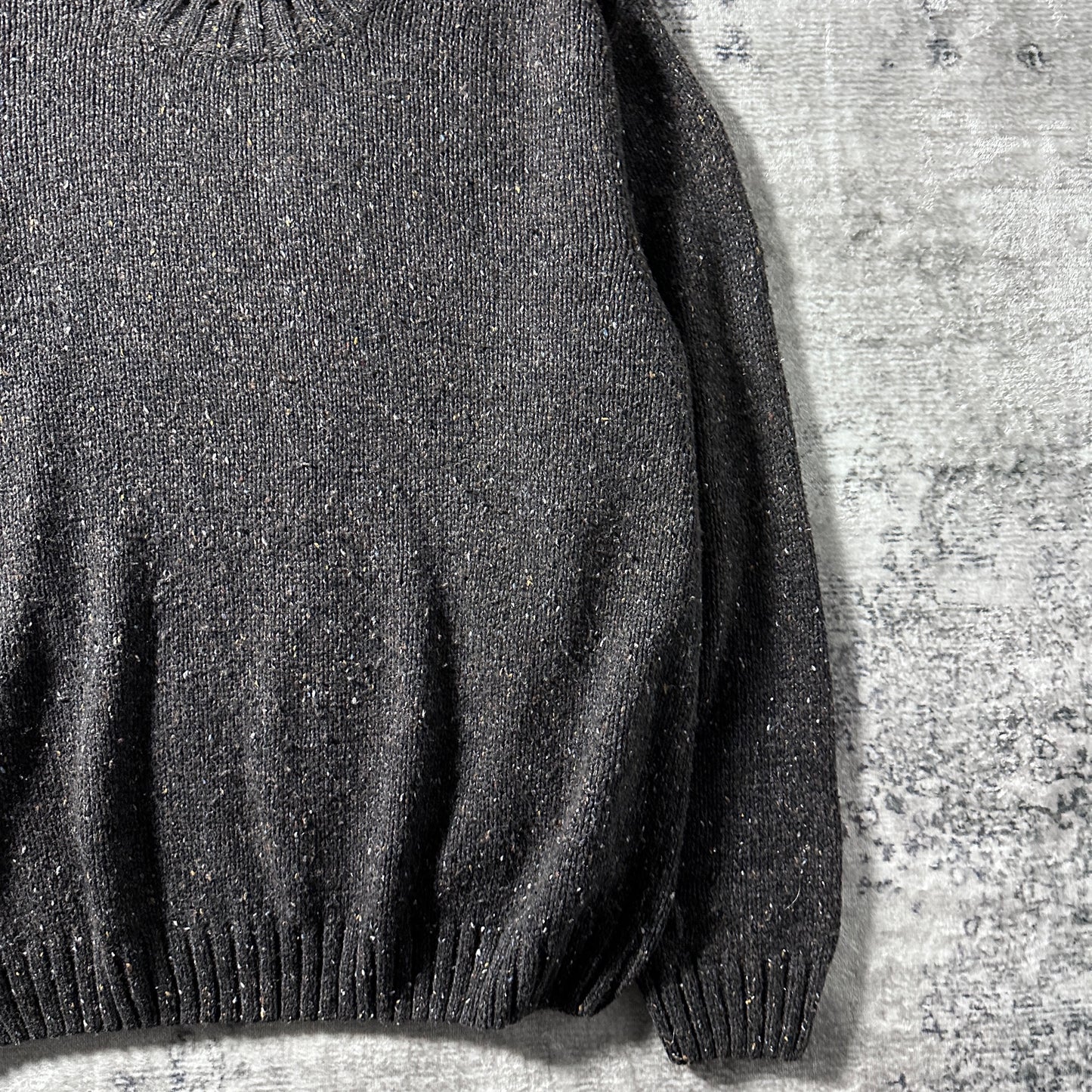 Wool Ramie Nep Knit Sweater – Charcoal Gray XL