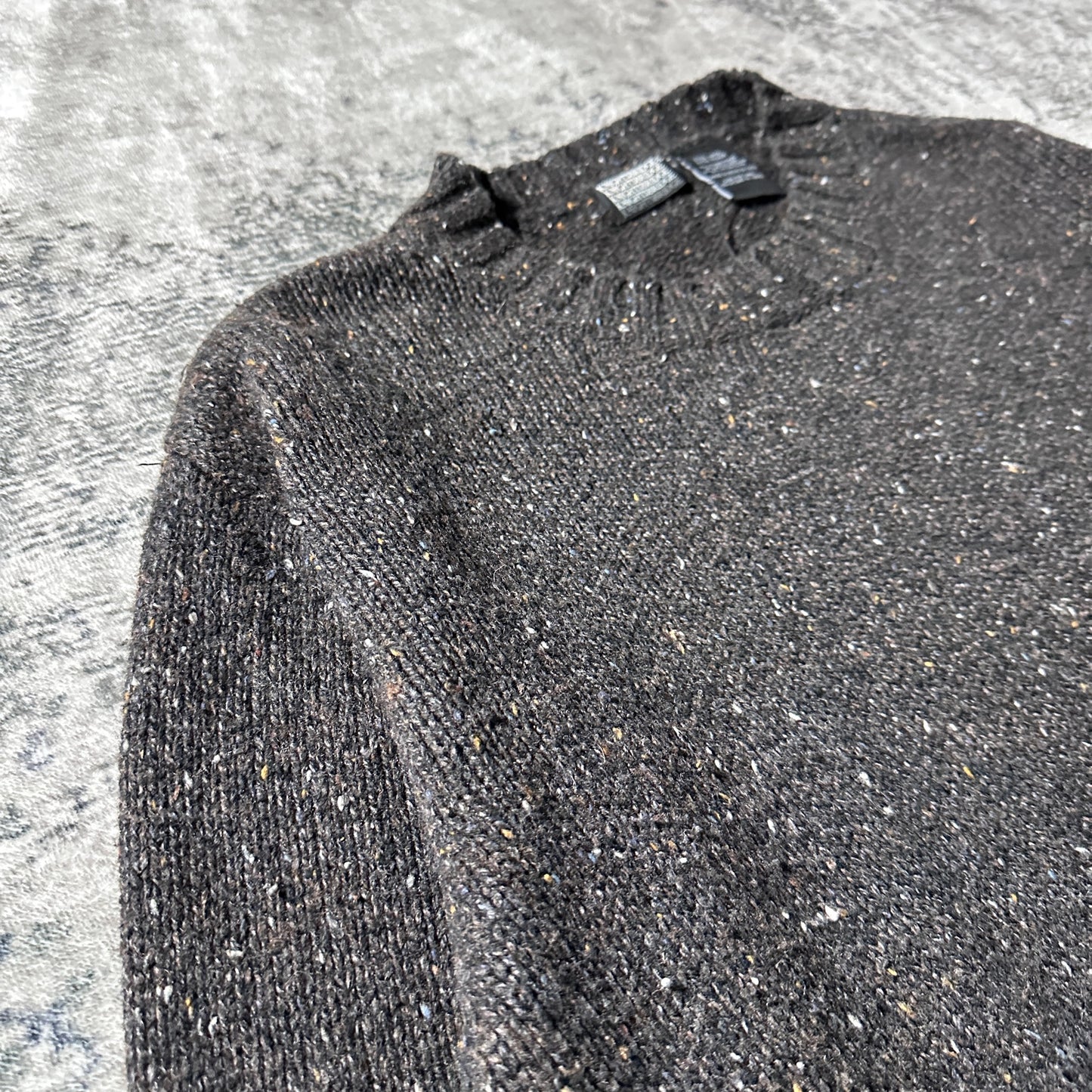 Wool Ramie Nep Knit Sweater – Charcoal Gray XL