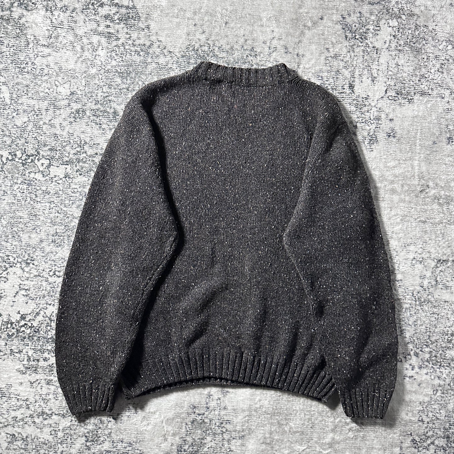 Wool Ramie Nep Knit Sweater – Charcoal Gray XL