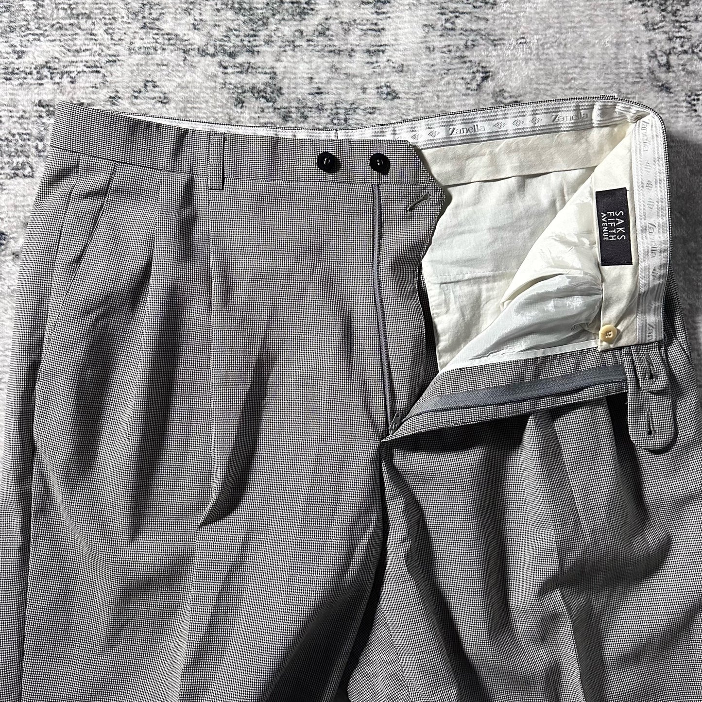 Zanella Wool Wide Dress Trousers Light Gray Pleated – 36