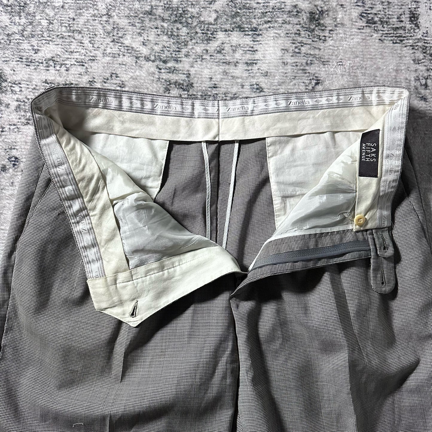 Zanella Wool Wide Dress Trousers Light Gray Pleated – 36