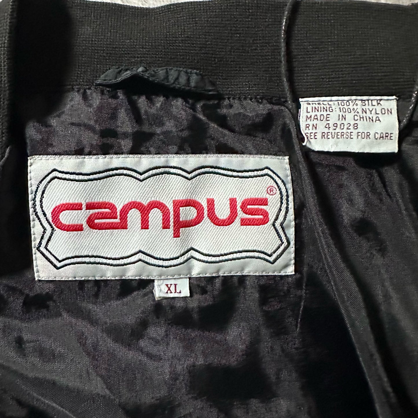 Silk Bomber Jacket Charcoal Gray Minimal Design – XL