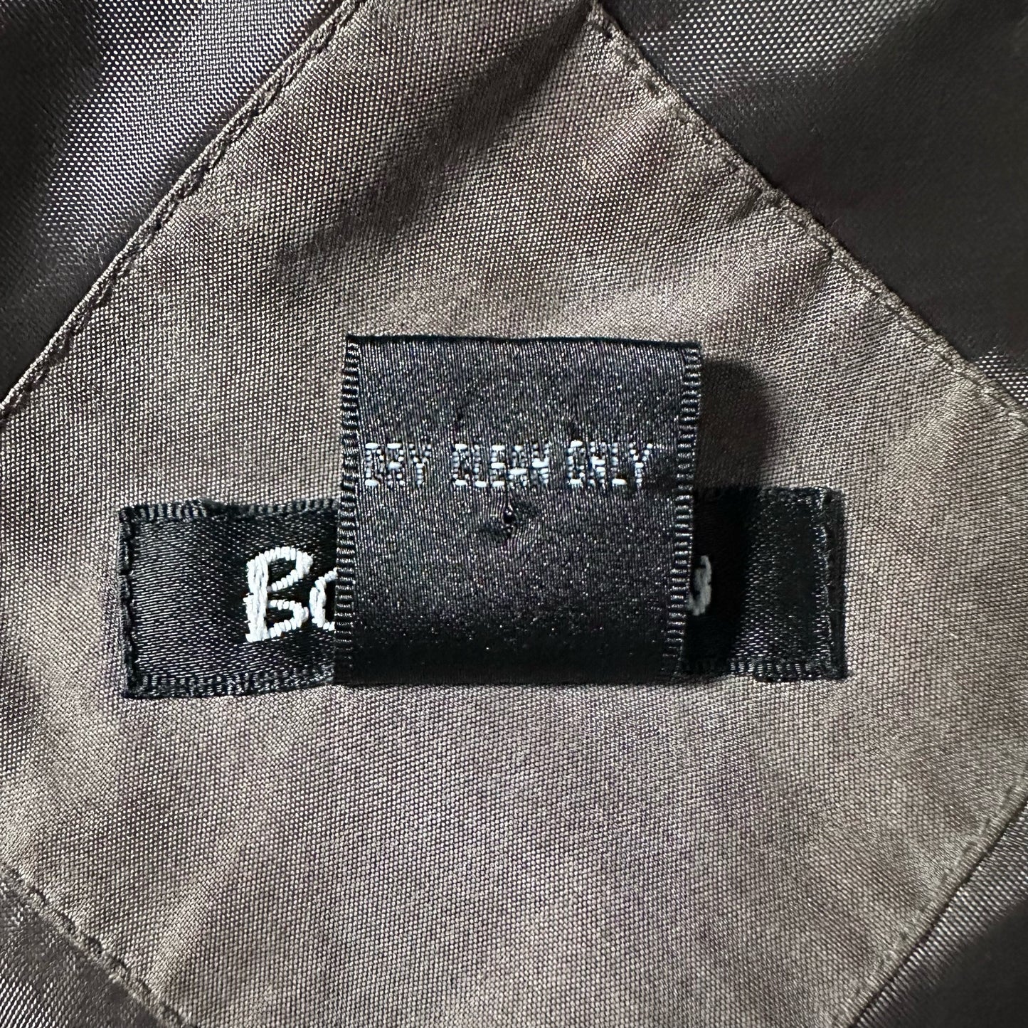 Silk Bomber Jacket Brown Gray Minimal Design – L