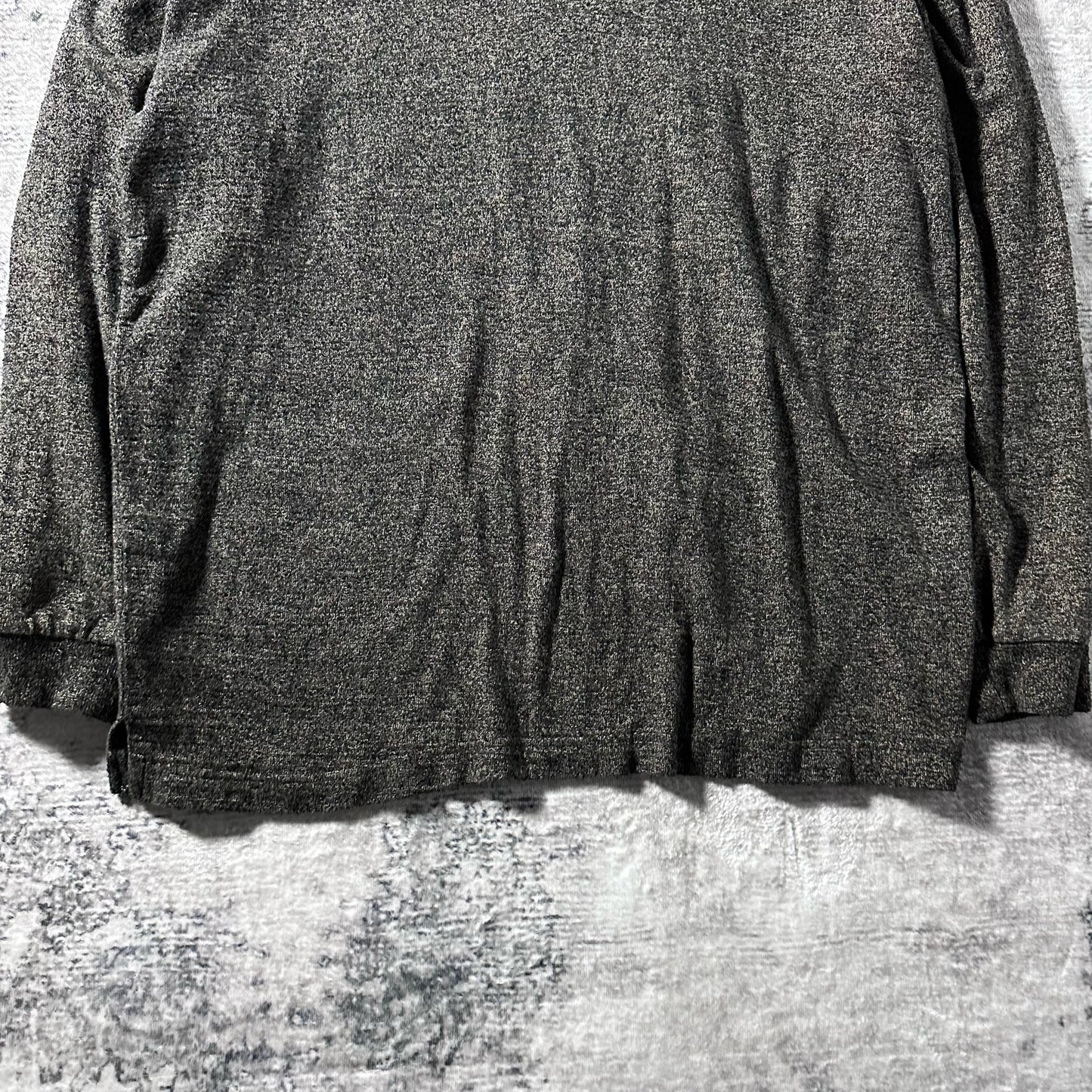 Silk Cotton Knit Polo Shirt Gray Mix – L