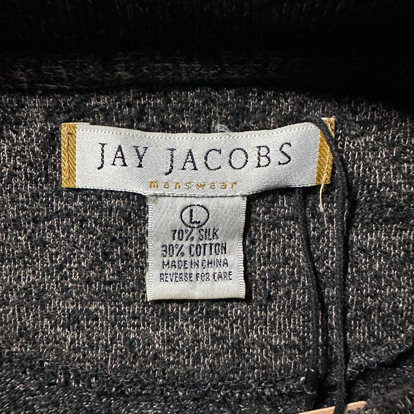 Silk Cotton Knit Polo Shirt Gray Mix – L