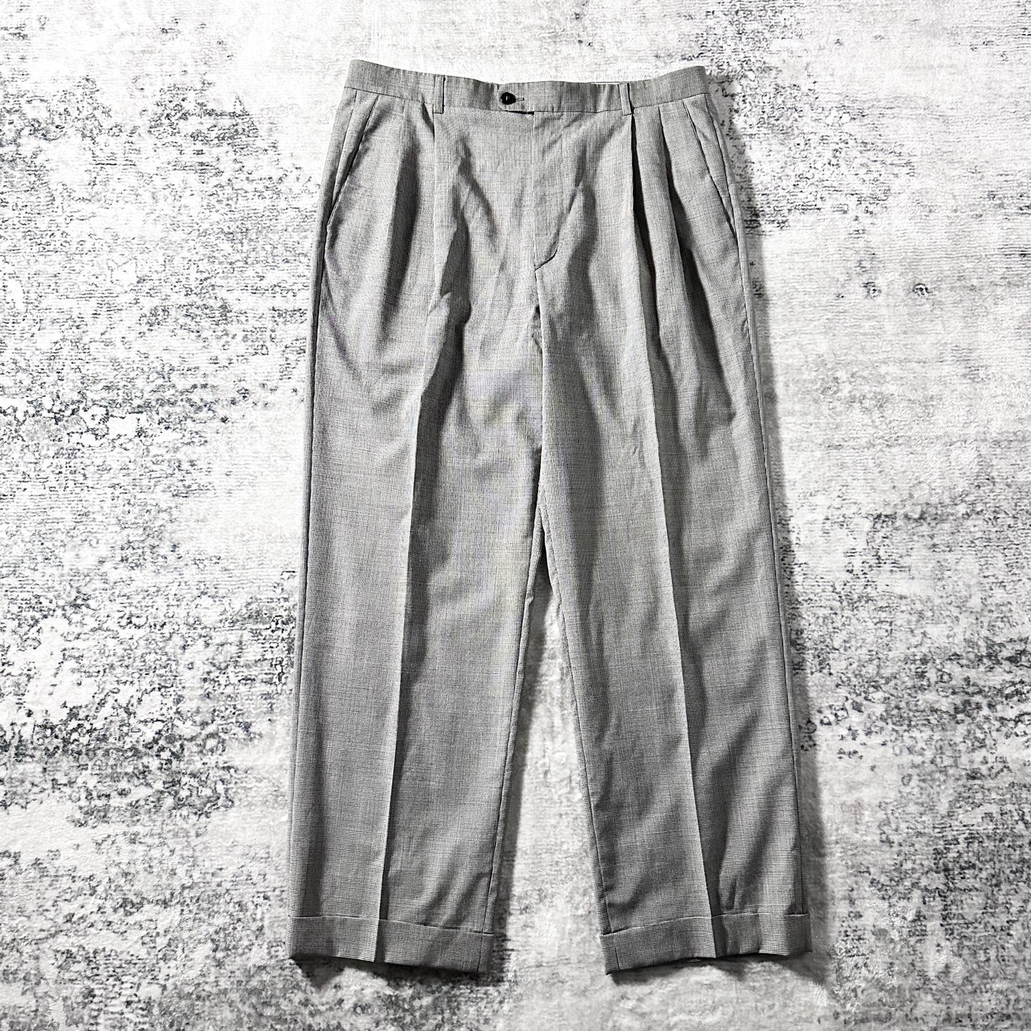 Zanella Wool Wide Dress Trousers Light Gray Pleated – 36