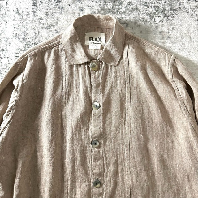 Relaxed Linen Shirt Jacket Beige – FLAX XL